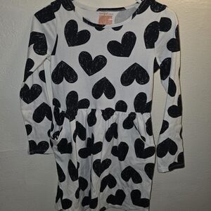 Cat & Jack Black and White Heart Dress
